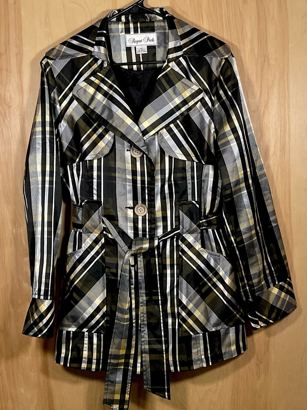 Regent Park Plaid Short Trench Coat / Rain Jacket - Like New